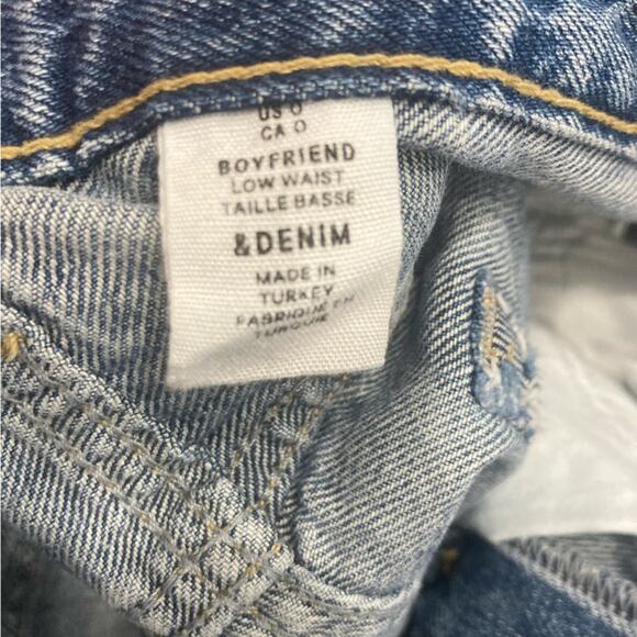 &Denim Boyfriend Low Waist Jeans Size 0 - Picture 6 of 7